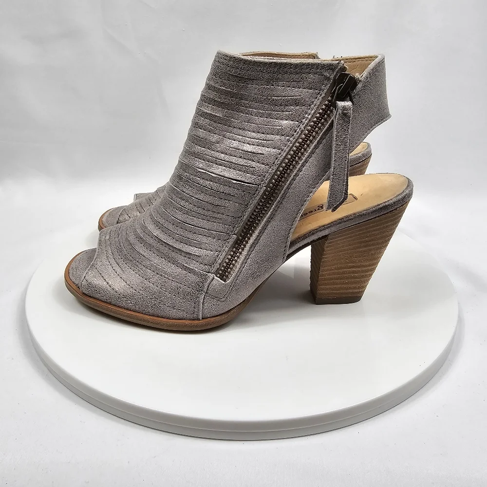 NWT Paul Green Peep Toe Leather Booties Eco Fit Austria UK 3 EU 36 Taupe Comfort